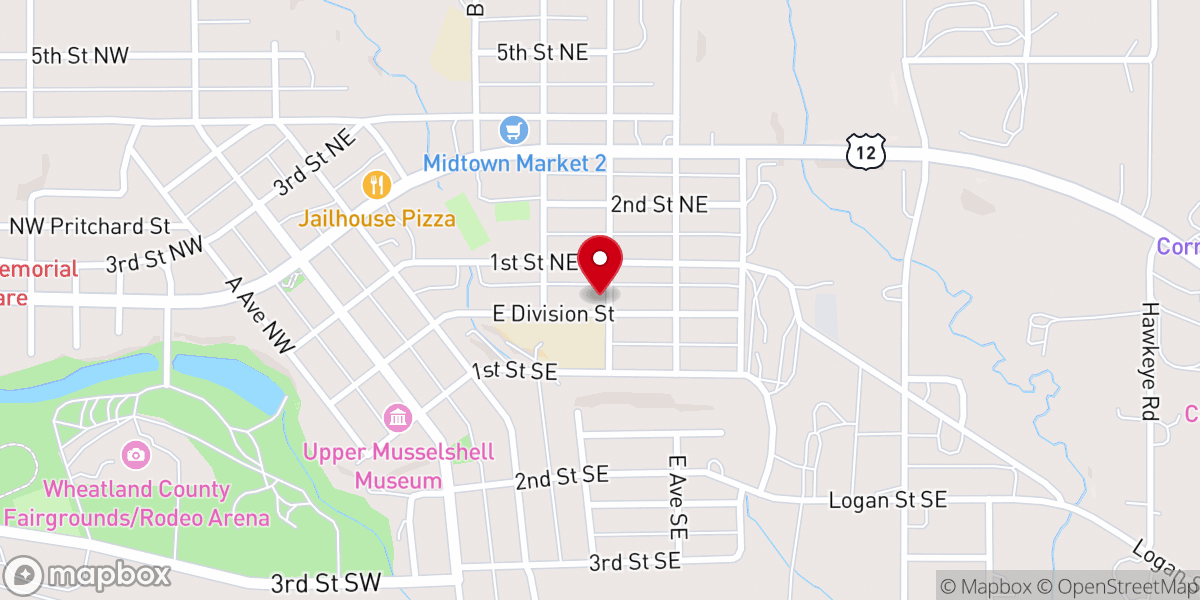 Map showing location of American Lutheran Church