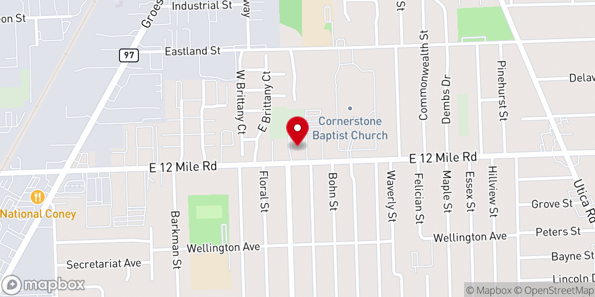 Map showing location of New Life Assembly of God