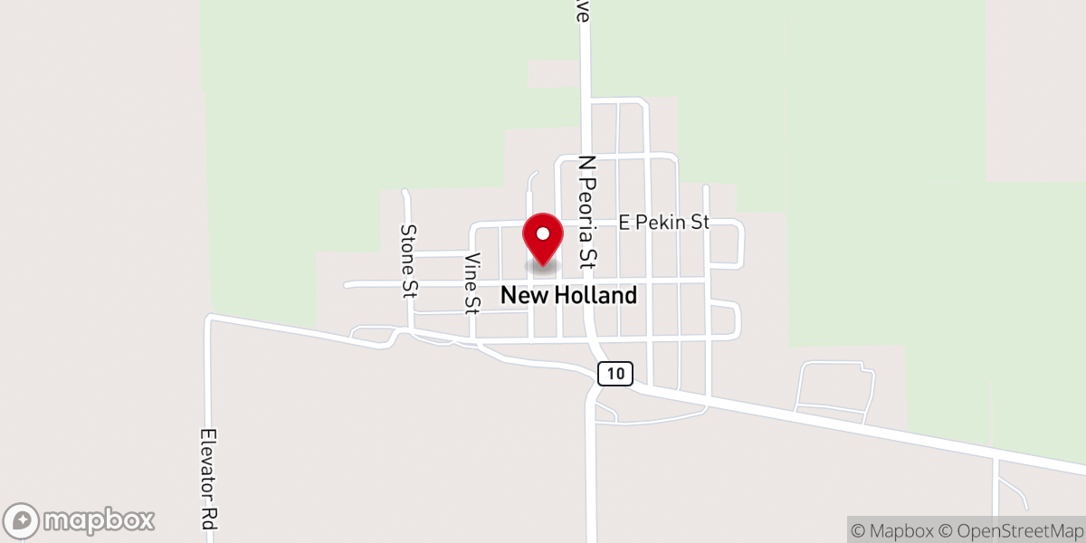 Map showing location of New Holland United Methodist Church