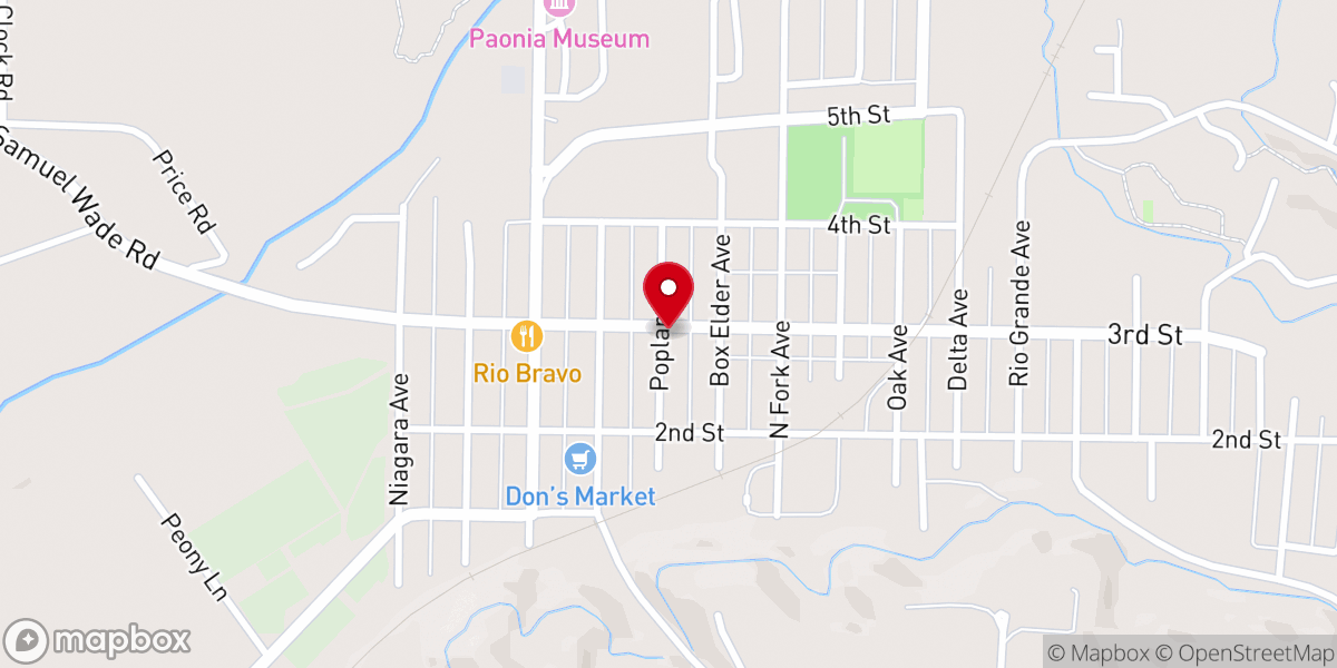 Map showing location of Paonia Friends Church