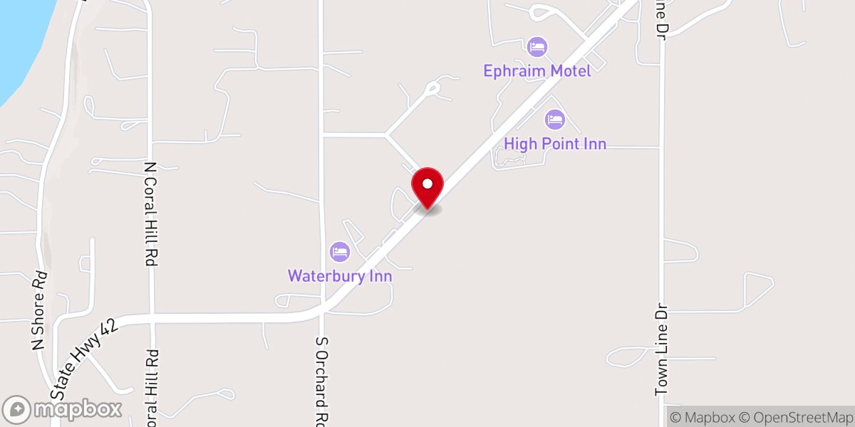 Map showing location of Unitarian Universalist Fellowship of Door County