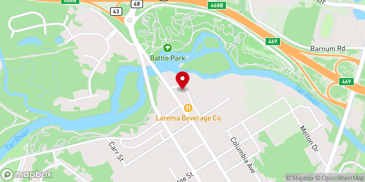 Map showing location of Rocky Mount Mills
