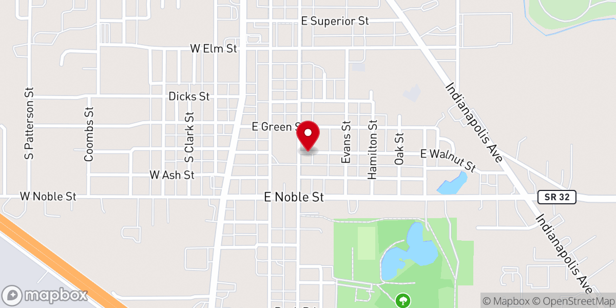 Map showing location of Walnut Street Baptist Church