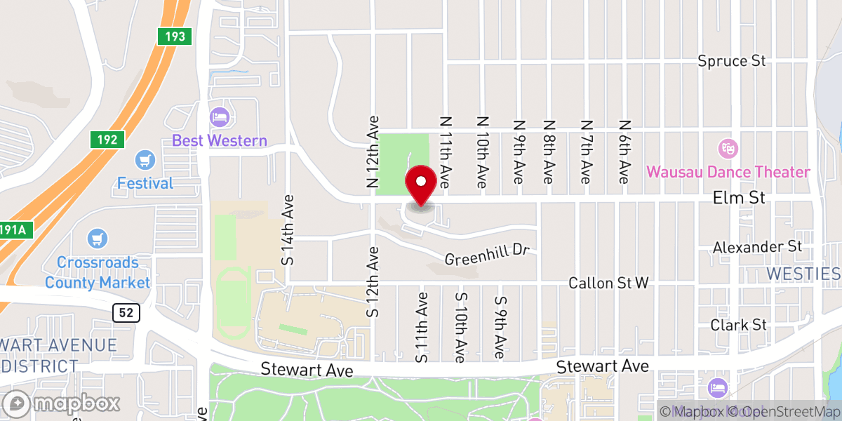 Map showing location of Wesley United Methodist Church