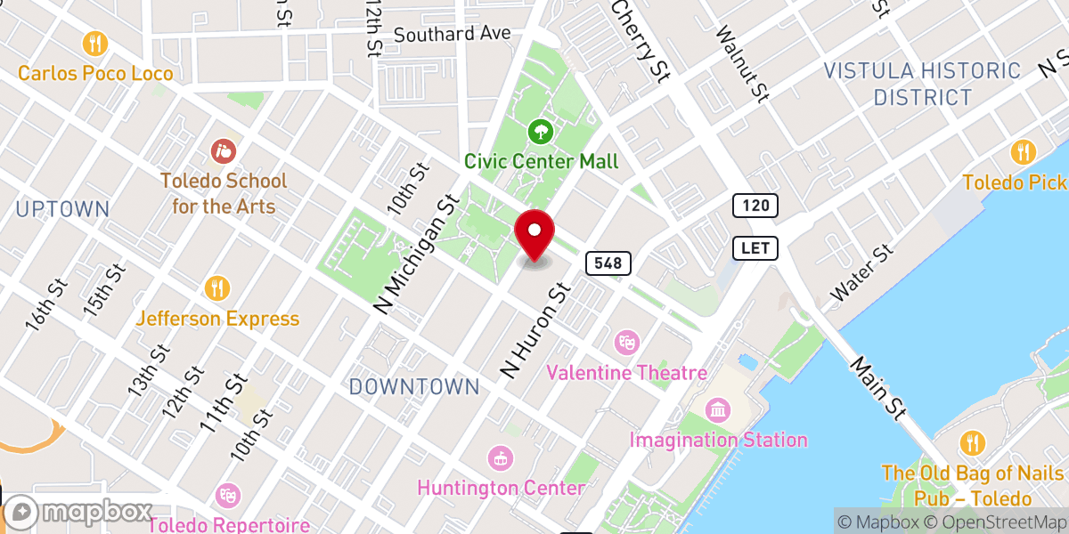 Map showing location of Saint Paul's Evangelical Lutheran Church