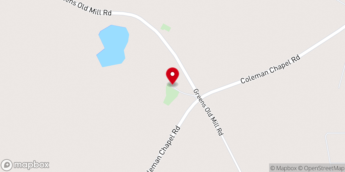 Map showing location of Colemans Chapel Methodist Church