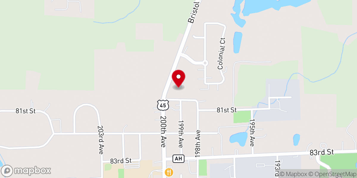 Map showing location of Zion Evangelical Lutheran Church (WELS)