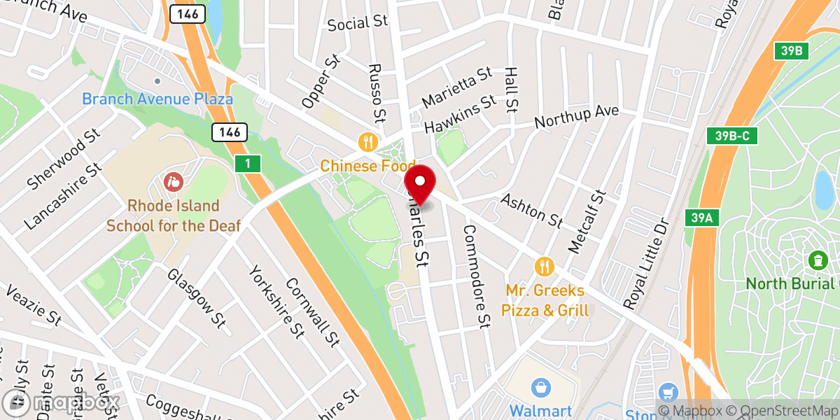 Map showing location of Emmanuel Baptist Church