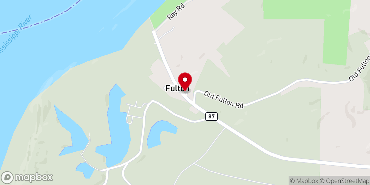 Map showing location of Fulton Baptist Church