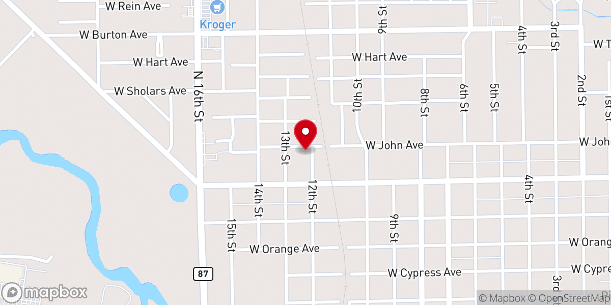 Map showing location of Rehoboth Holiness Church