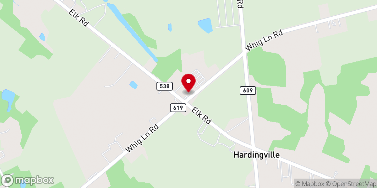 Map showing location of Hardingville Bible Church
