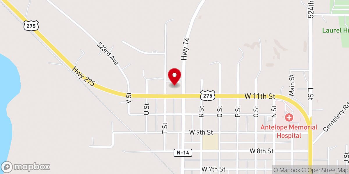 Map showing location of St. Francis Catholic Church