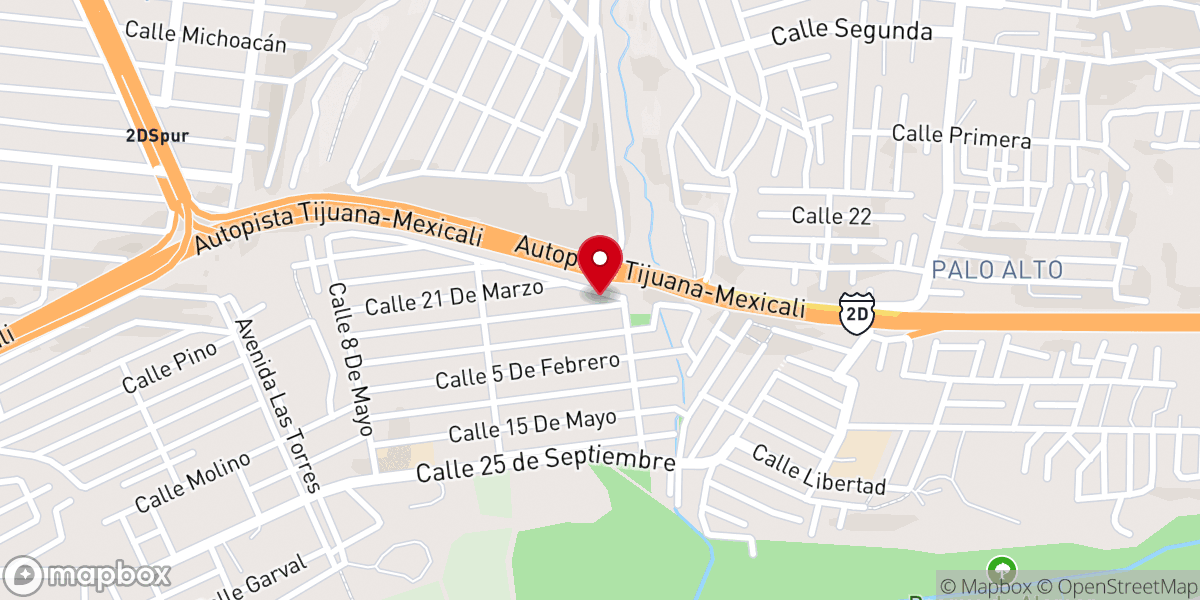 Map showing location of Iglesia Bautista Maranatha