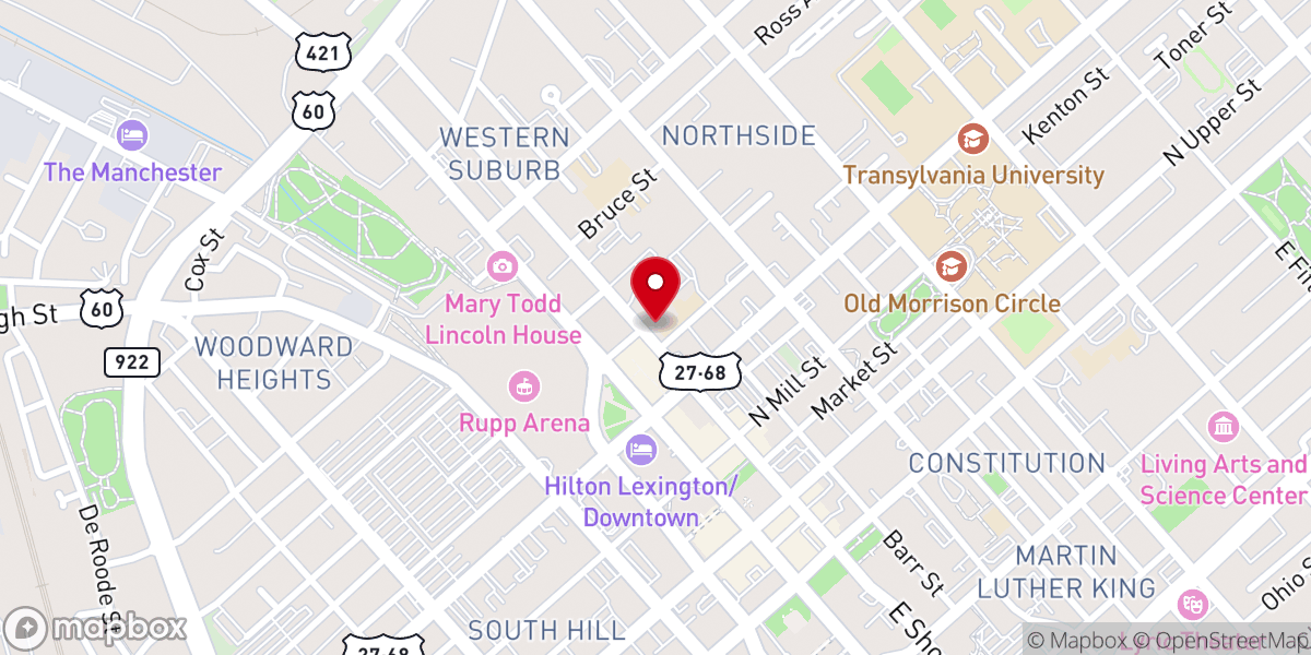 Map showing location of Historic St Paul Catholic Church