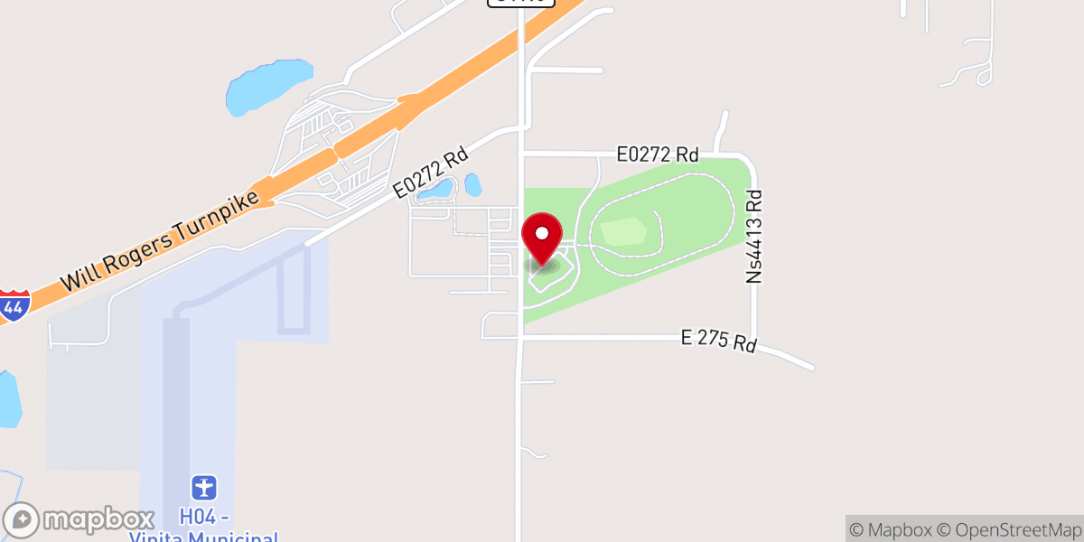Map showing location of Craig County Fairgrounds & Community Center