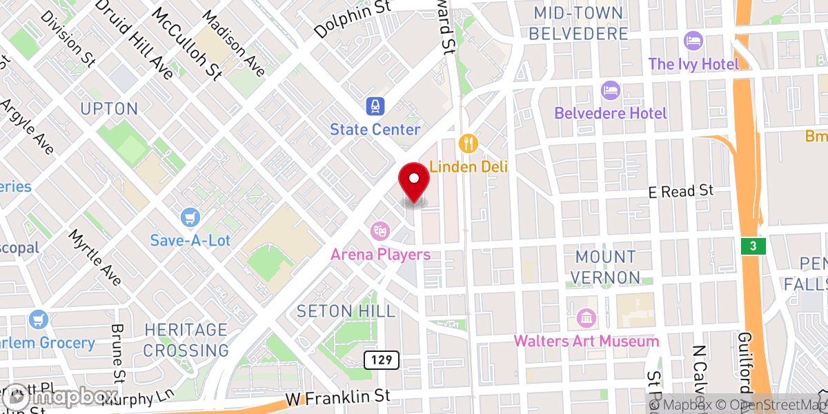 Map showing location of Mount Calvary Catholic Church