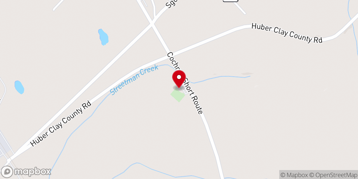 Map showing location of Chance Hill Baptist Church