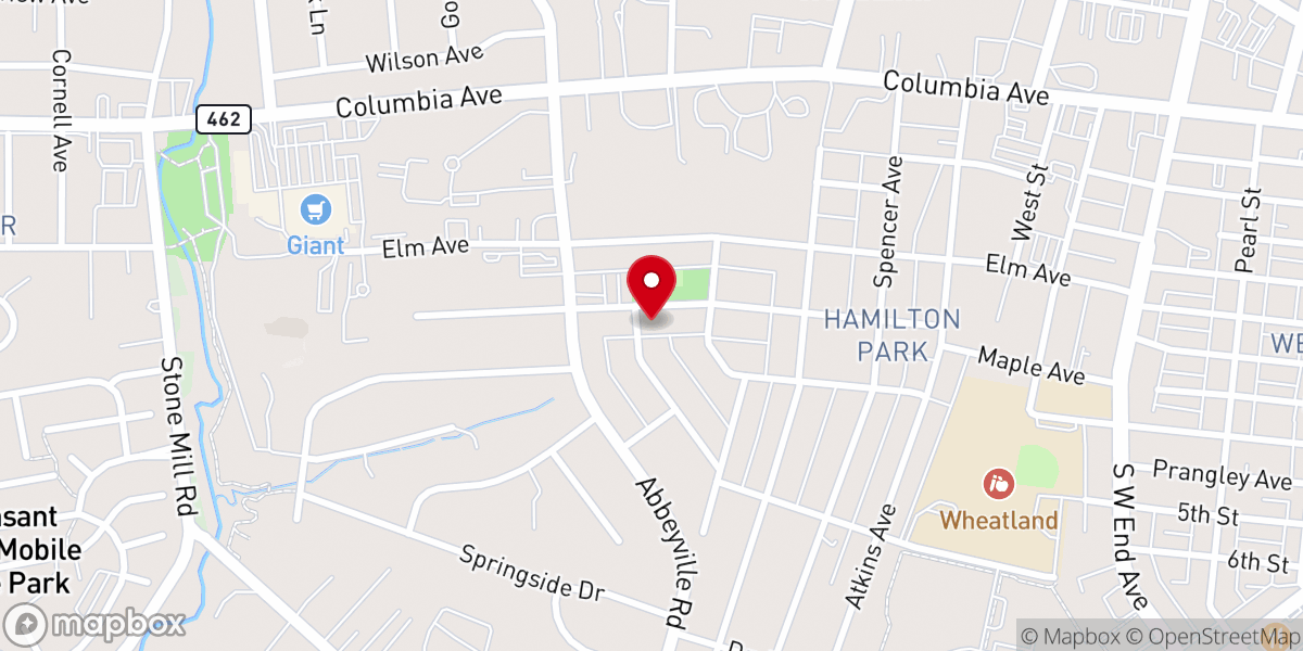 Map showing location of Hamilton Park United Church of Christ