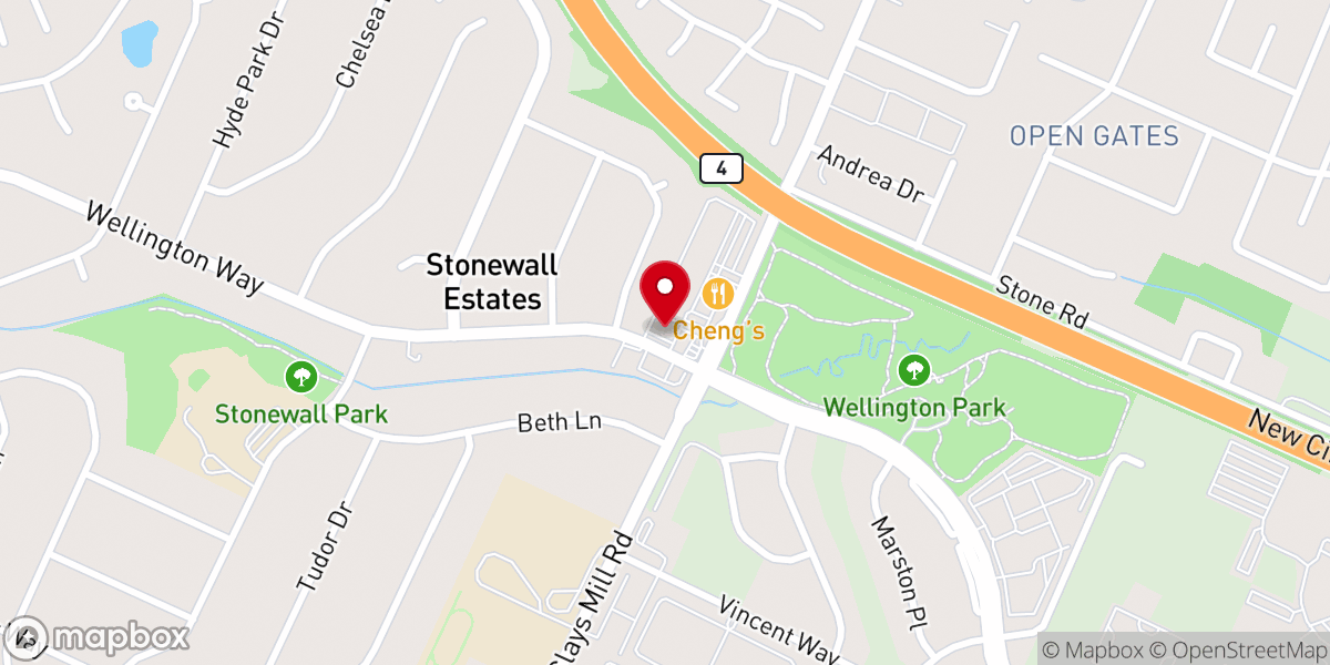 Map showing location of Stonewall Church