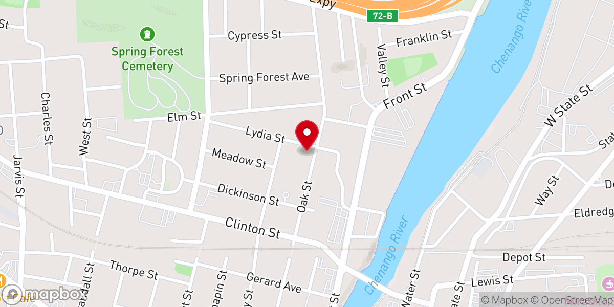 Map showing location of Trinity African Methodist Episcopal Zion Church
