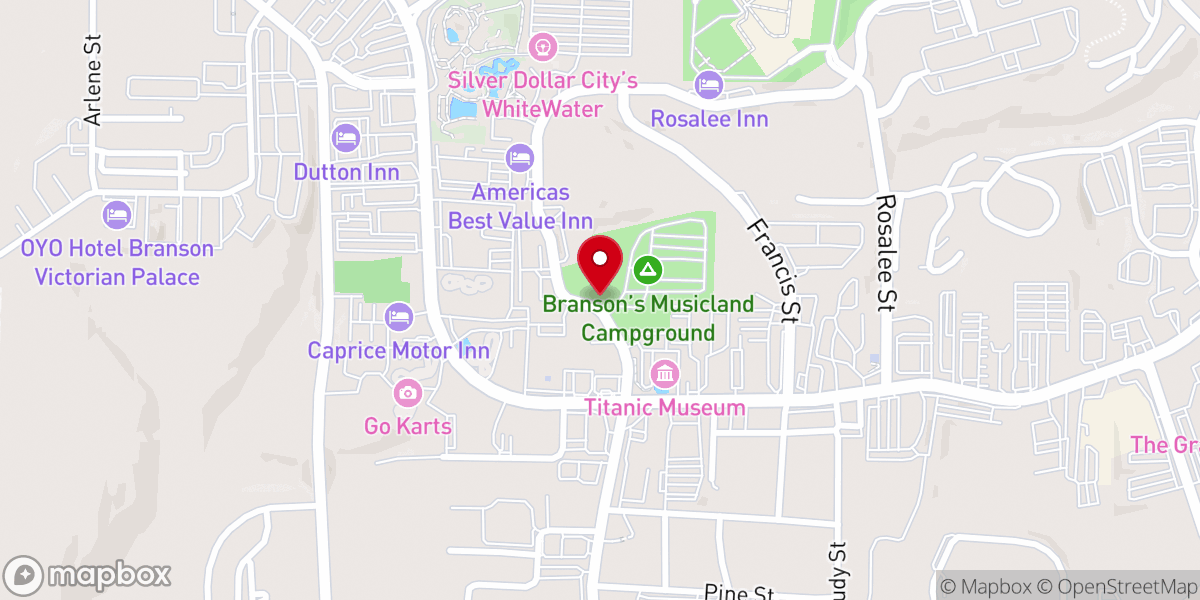 Map showing location of Old Branson Pentecostal