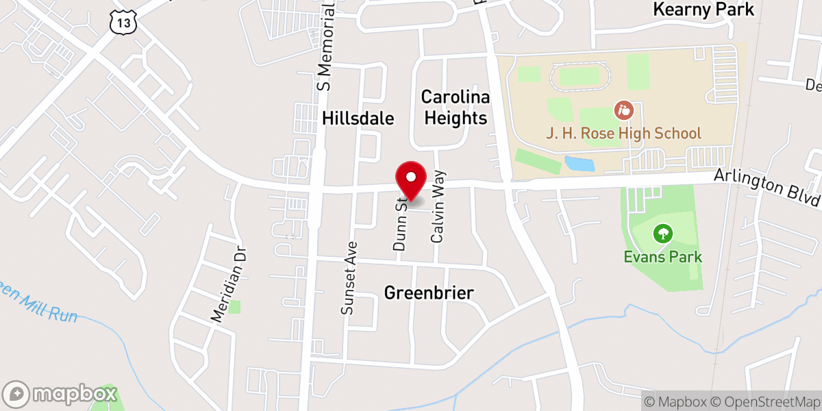 Map showing location of Arlington Street Baptist Church