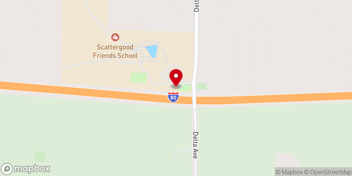 Map showing location of Hickory Grove Meeting House