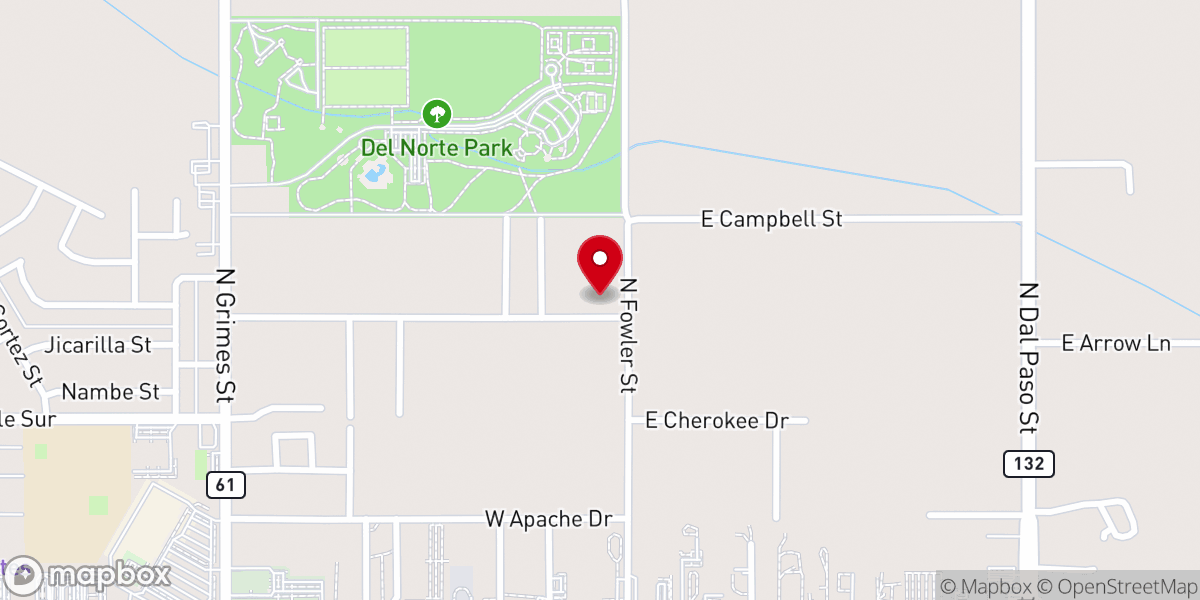 Map showing location of New Hope Baptist Church