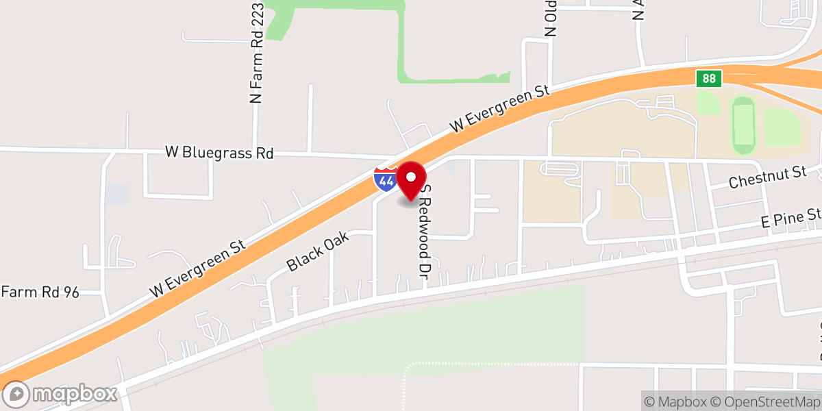 Map showing location of Strafford Church of Christ
