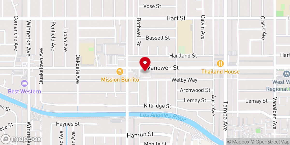 Map showing location of Valley First Presbyterian Church