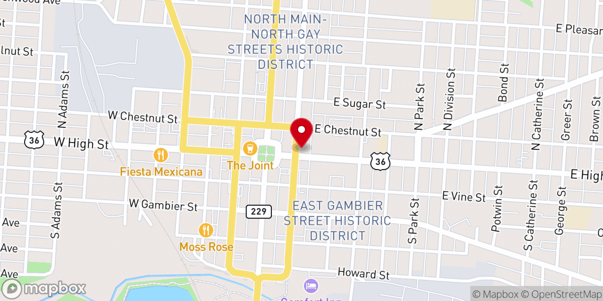 Map showing location of St. Paul's Episcopal Church