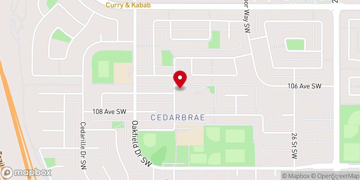 Map showing location of South Calgary Community Church