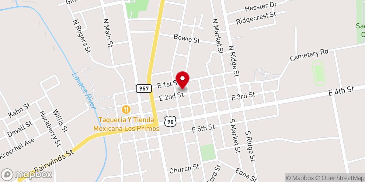 Map showing location of First Baptist Church