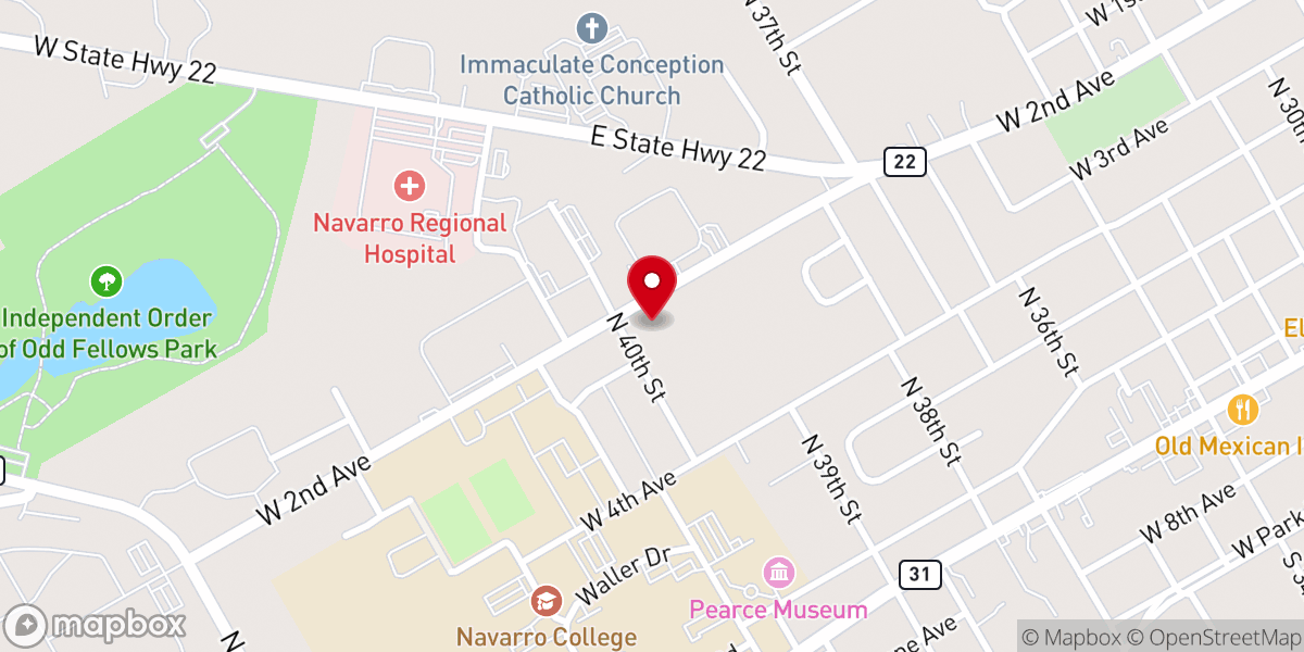 Map showing location of Second Avenue Missionary Baptist Church