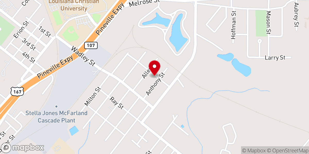 Map showing location of Lakeside Baptist Church