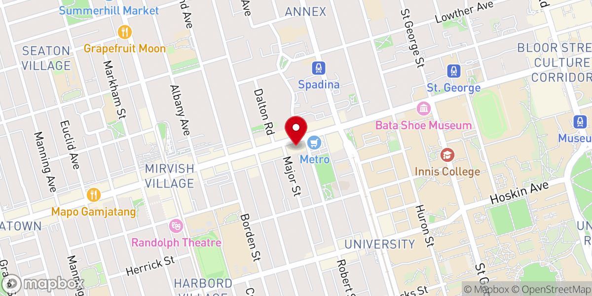 Map showing location of Trinity-St. Paul's United Church