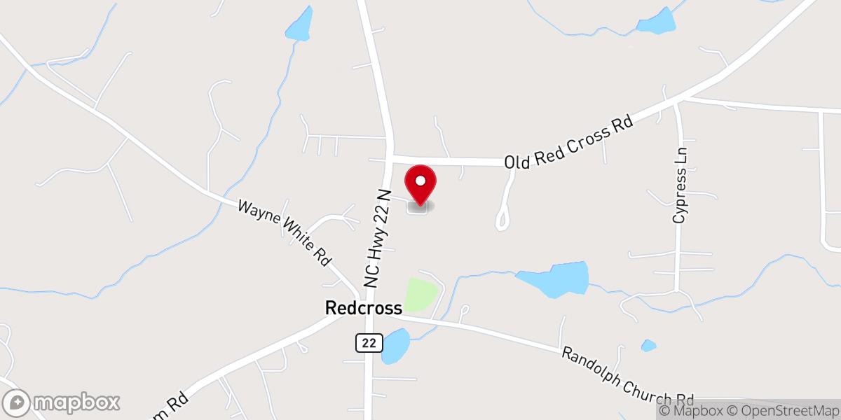 Map showing location of Friendly Baptist Church