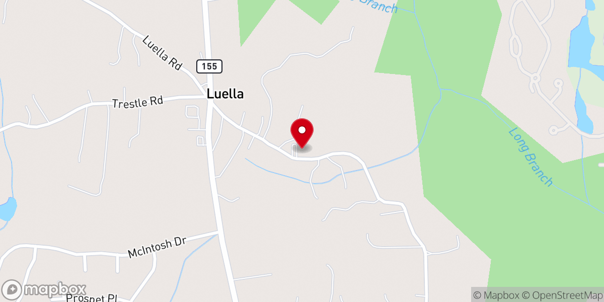 Map showing location of Big Spring Baptist Church