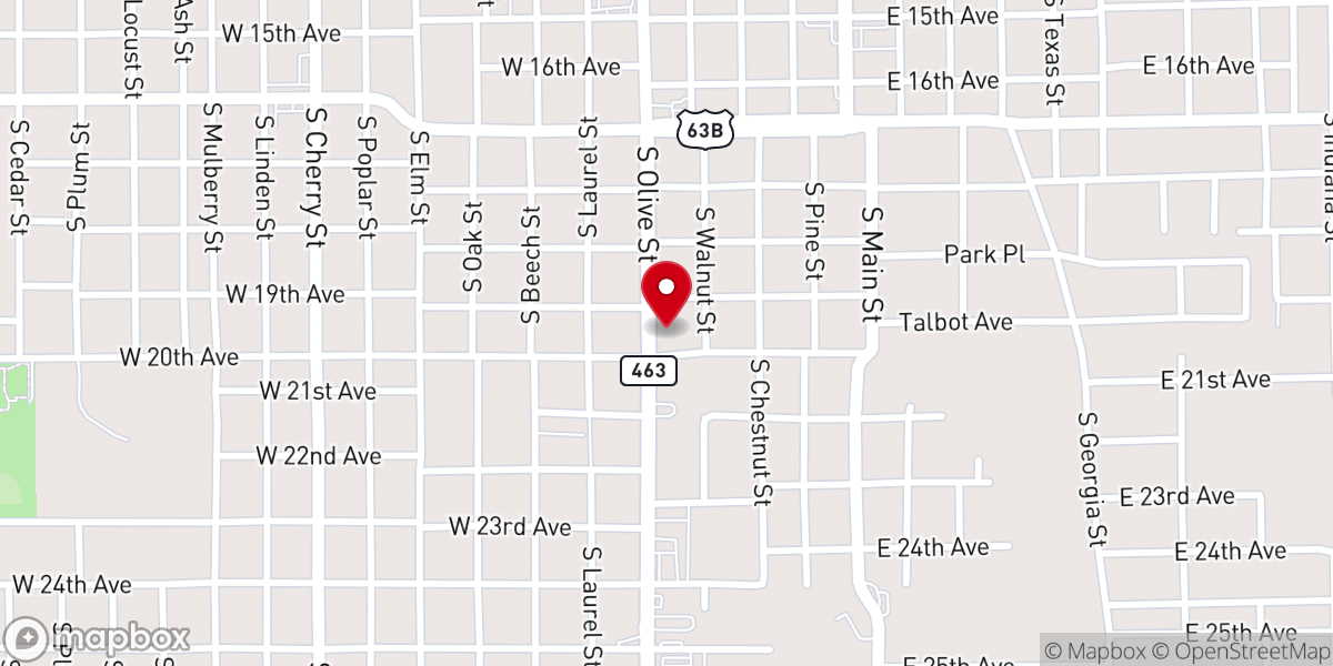 Map showing location of Bethany Chapel Missionary