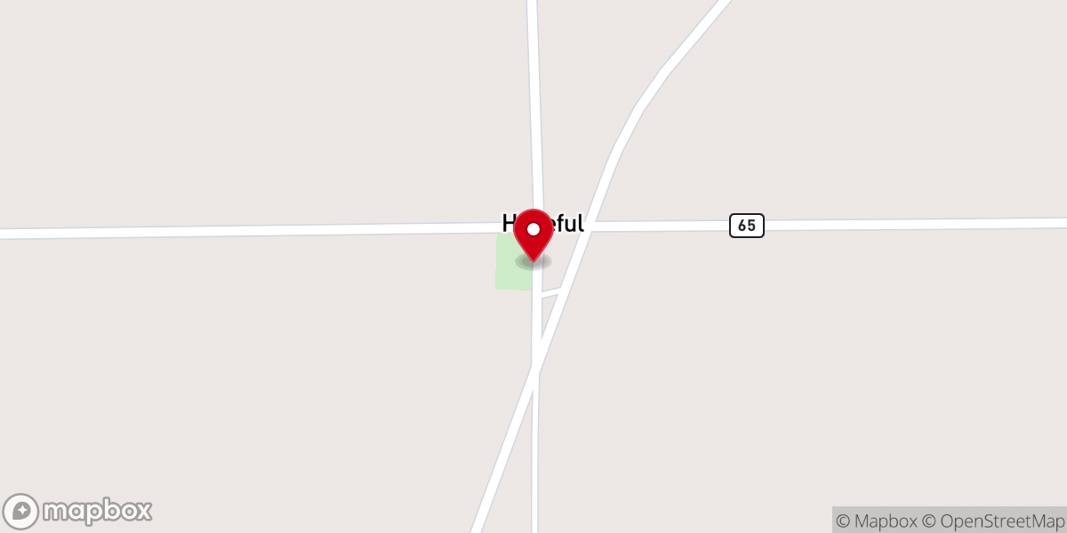 Map showing location of Hopeful Baptist Church