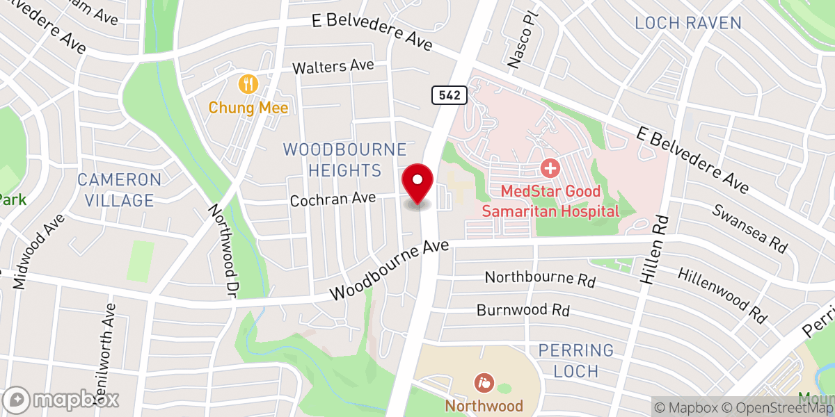 Map showing location of Faith Presbyterian Church