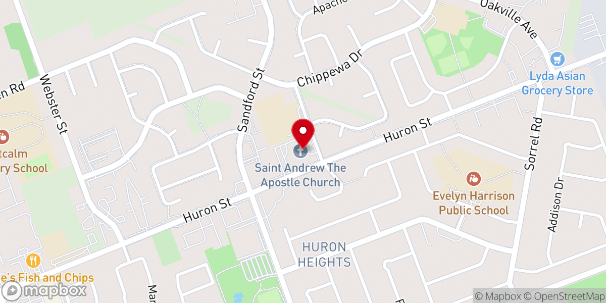 Map showing location of St. Andrew the Apostle Parish