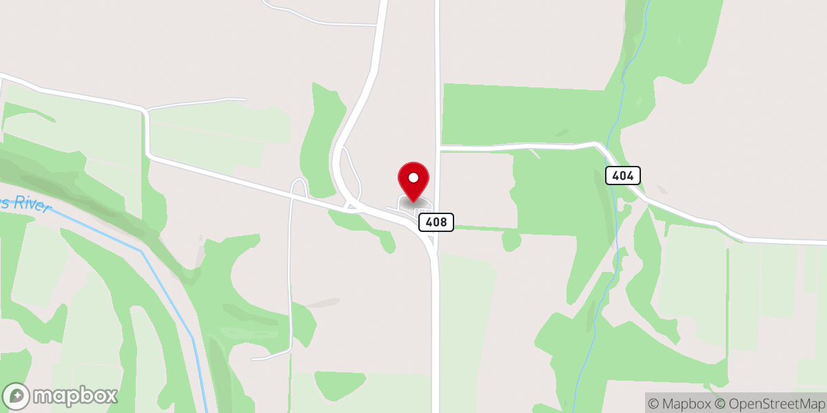 Map showing location of Grandview Baptist Church