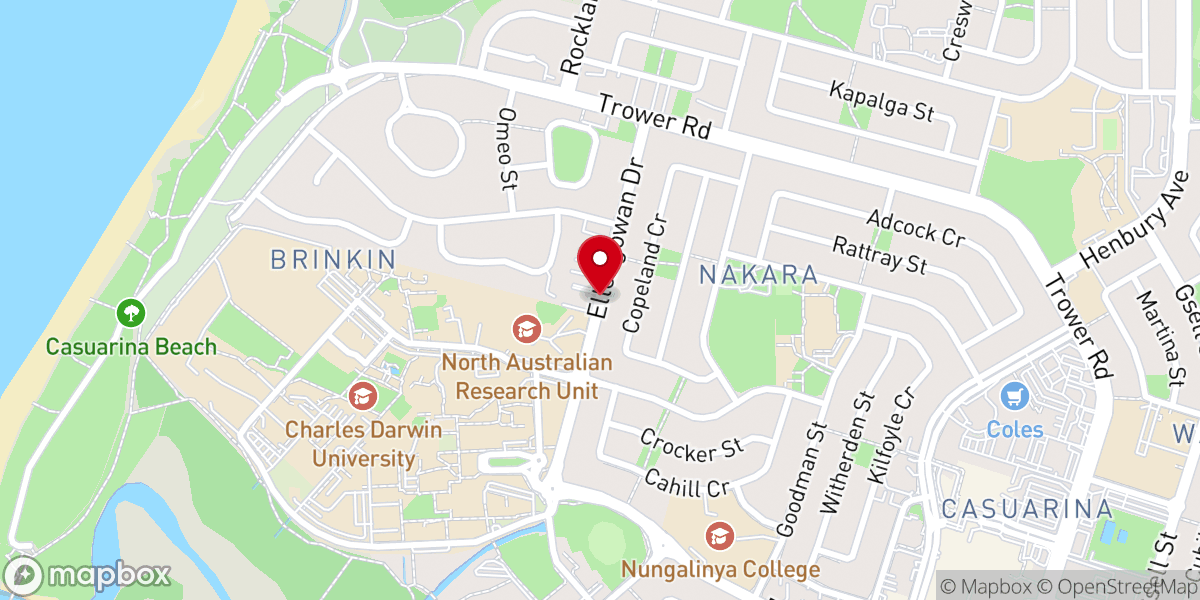 Map showing location of The Church of Pentecost Australia - Darwin District