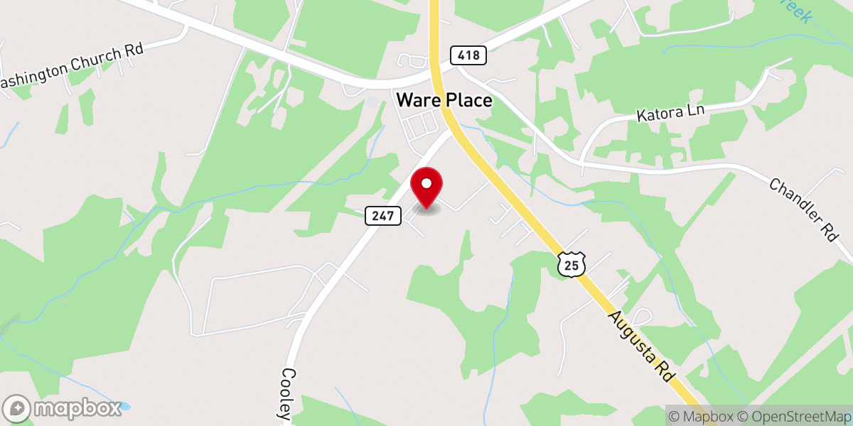Map showing location of Beech Springs Church