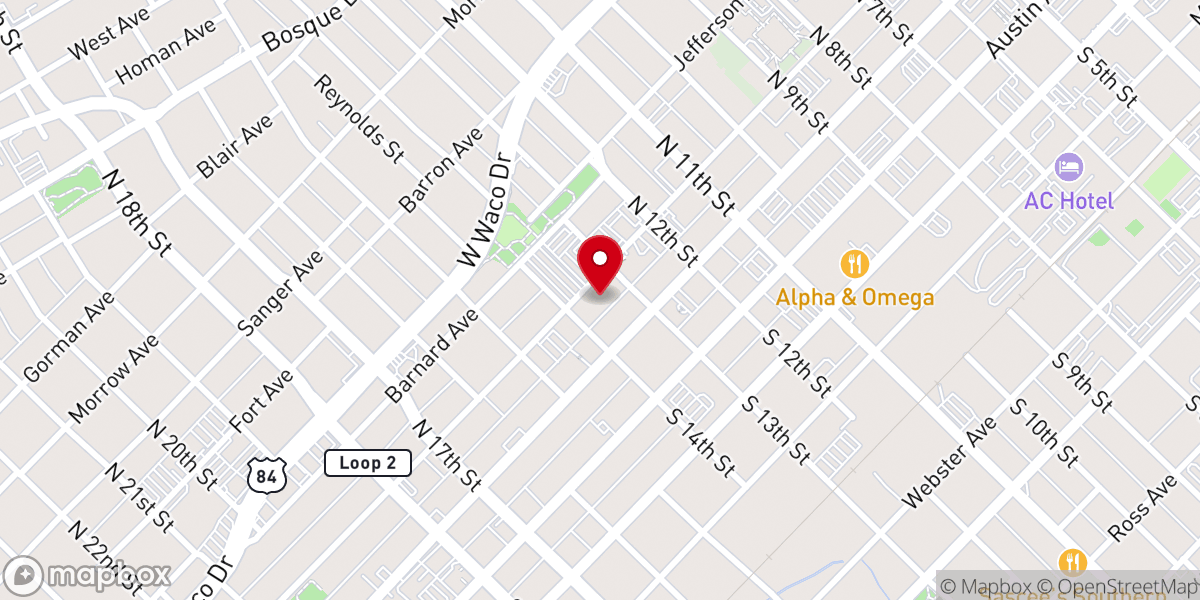 Map showing location of Columbus Avenue Baptist Church