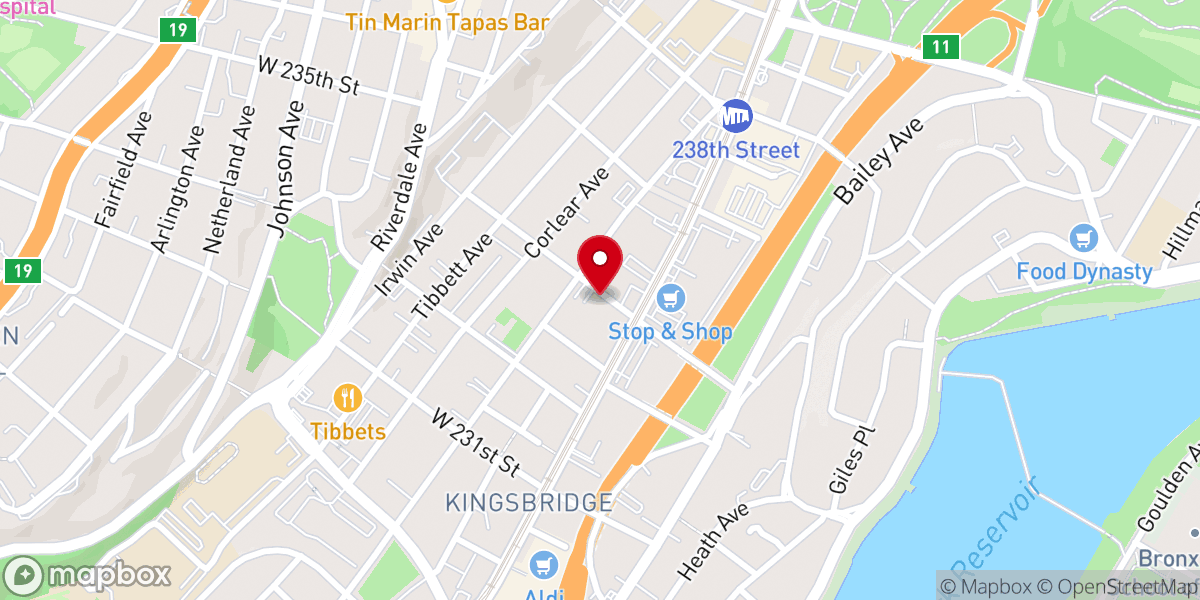Map showing location of MyUnique Bronx