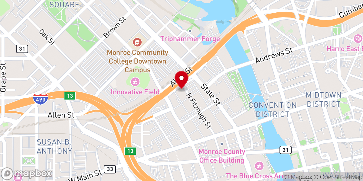 Map showing location of Downtown United Presbyterian Church