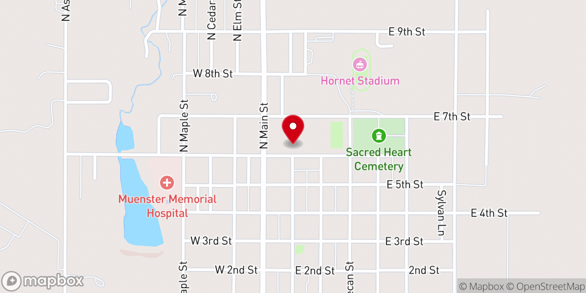 Map showing location of Sacred Heart Catholic School