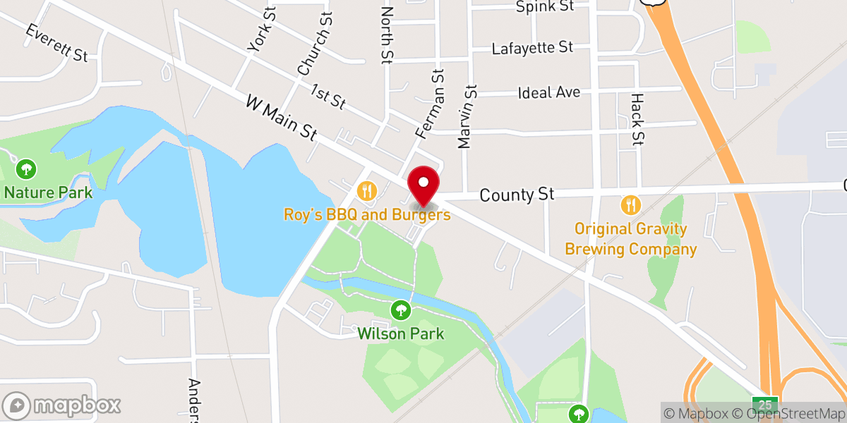Map showing location of Marble Memorial United Methodist Church